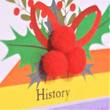 Welsh Teacher Christmas Card, Nadolig Llawen, Athrawes, Embellished with Pompoms