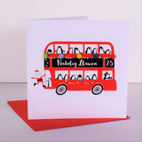 Welsh Christmas Card, Nadolig Llawen, Santa, Embellished with Pompoms