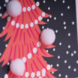 Welsh Mummy Christmas Card, Nadolig Llawen Mami, Embellished with Pompoms