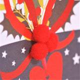 Welsh Christmas Card, Nadolig Llawen Gwraig, Wife, Present, With pompoms