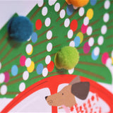 Welsh from the Dog Christmas Card, Nadolig Llawen, Embellished with Pompoms