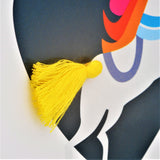 Welsh Birthday Card, Penblwydd Hapus, Unicorn, Fabulous You, Tassel Embellished