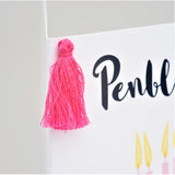 Welsh Birthday Card, Penblwydd Hapus, Pretty Cake, Tassel Embellished