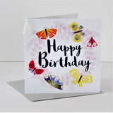 Birthday Card, Butterfly Wreath, Embellished with a colourful tassel