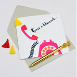 Welsh General Card, Telephone, Just to Say…, Embellished with a colourful tassel