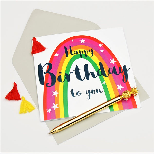 Birthday Card, Rainbow, Embellished with a colourful tassel