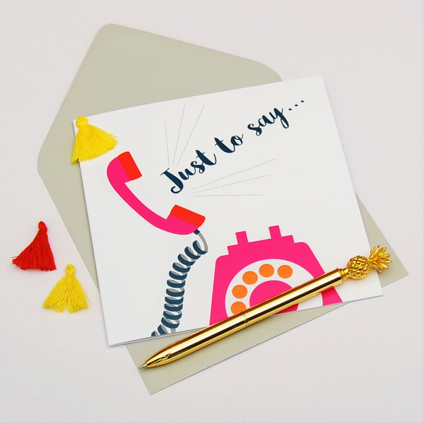 General Card Card, Telephone, Just to Say, Embellished with a colourful tassel