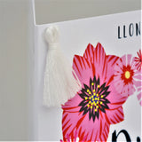 Welsh Wedding Congratulations Card, Heart of Flowers, Tassel Embellished