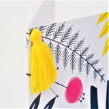 Birthday Card, Spring Flowers, Embellished with a colourful tassel