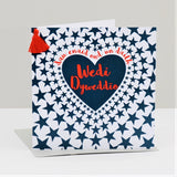 Welsh Engagement Card, Heart in Stars, You're Engaged, Tassel Embellished