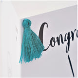 Congratulations Card, #Winner, Embellished with a colourful tassel