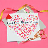 Welsh Valentine's Day Card, Heart of Hearts, Tassel Embellished