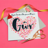 Welsh Husband Valentine's Day Card, Gwr, Heart of Hearts, Tassel Embellished