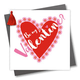 Valentine's Day Card, Heart with Flowers, Embellished with a colourful tassel