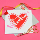 Valentine's Day Card, Heart with Flowers, Embellished with a colourful tassel