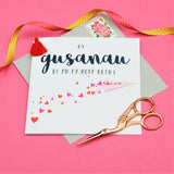 Welsh Valentine's Day Card, Paper Plane, Your Kisses, Tassel Embellished