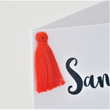 Welsh Valentine's Day Card, Bouquet, Happy Valentine's Day, Tassel Embellished