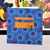 Birthday Card, Daddy Blue Stars, Happy Birthday Daddy, text foiled in shiny gold