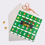 Birthday Card, Son Footballers, Happy Birthday Son, text foiled in shiny gold