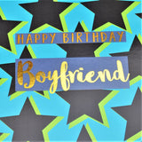 Birthday Card, Star Boyfriend, text foiled in shiny gold