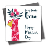 Mother's Day Card, Flowers, Lovely Gran, Embellished with a colourful tassel