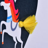 Mother's Day Card, Unicorn, Fabulous Mum, Embellished with a colourful tassel
