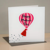Mother's Day Card, Hot air balloon, Embellished with a colourful tassel