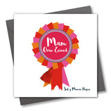 Welsh Mother's Day Card, Sul y Mamau Hapus, Mam, Rosette, Tassel Embellished