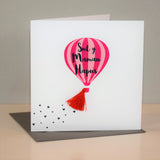 Welsh Mother's Day Card, Sul y Mamau Hapus, Hot air balloon, Tassel Embellished