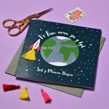 Welsh Mother's Day Card, Sul y Mamau Hapus, Best Mum, Tassel Embellished