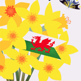 Welsh St Davids Day Card, dydd gwyl dewi hapus, Welsh Flag, Tassel Embellished