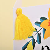 Welsh St Davids Day Card, dydd gwyl dewi hapus, Daffodil, Tassel Embellished