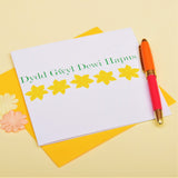 Saint Davids Day Card, Dydd Gwyl Dewi Hapus, embellished with a fabric butterfly