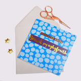 Welsh Birthday Card, Penblwydd Hapus, Brother-in-law, text foiled in shiny gold