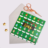 Welsh Birthday Card, Penblwydd Hapus Nai, Nephew, text foiled in shiny gold