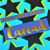 Welsh Birthday Card, Penblwydd Hapus Boyfriend Stars, text foiled in shiny gold