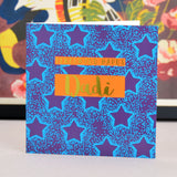 Welsh Birthday Card, Penblwydd Hapus Dadi, Daddy, text foiled in shiny gold