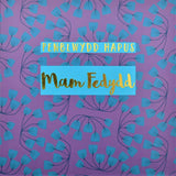 Welsh Birthday Card, Penblwydd Hapus, Godmother, text foiled in shiny gold