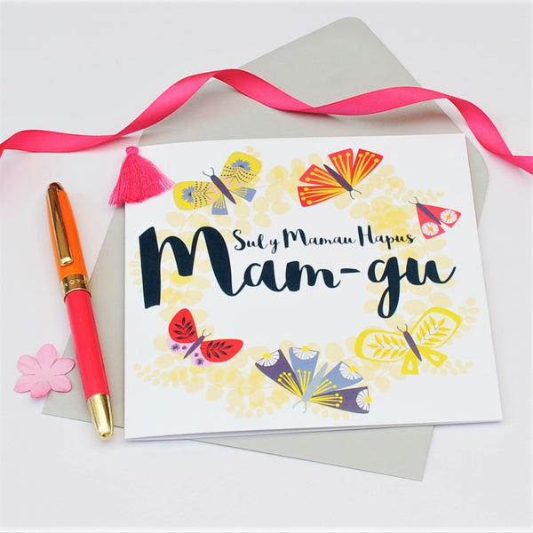 Welsh Grandma Mother's Day Card, Sul y Mamau Hapus Mam-gu, Tassel Embellished