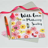 Mother's Day Card, Tumbling Flowers, Mothering Sunday, Embellished with a tassel