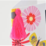 Mother's Day Card, Tumbling Flowers, Mothering Sunday, Embellished with a tassel