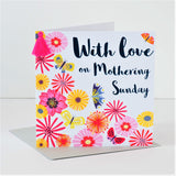 Mother's Day Card, Tumbling Flowers, Mothering Sunday, Embellished with a tassel