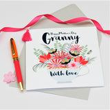 Mother's Day Card, Teacup, Granny, Embellished with a colourful tassel