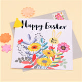Easter Card, Bouquet, Happy Easter, Embellished with a colourful tassel