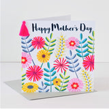 Mother's Day Card, Flowers & Leaves, Embellished with a colourful tassel