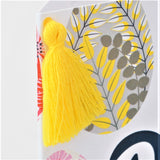 Welsh Easter Card, Pasg Hapus, Rows of Eggs, Embellished with a colourful tassel