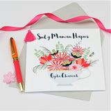 Welsh Mother's Day Card, Sul y Mamau Hapus, Mothering Sunday, Tassel Embellished