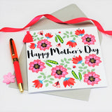 Mother's Day Card, Flowers & Peas, Embellished with a colourful tassel