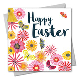 Easter Card, Tumbling Flowers, Happy Easter, Embellished with a colourful tassel