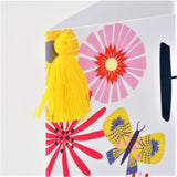 Easter Card, Tumbling Flowers, Happy Easter, Embellished with a colourful tassel